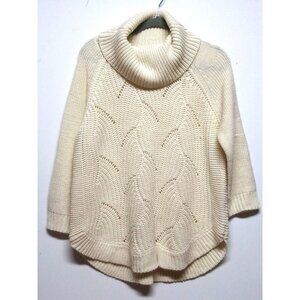 JOHN PAUL RICHARD Cowl Neck Sweater Women's Large Ivory/off-white Cable Knit EUC